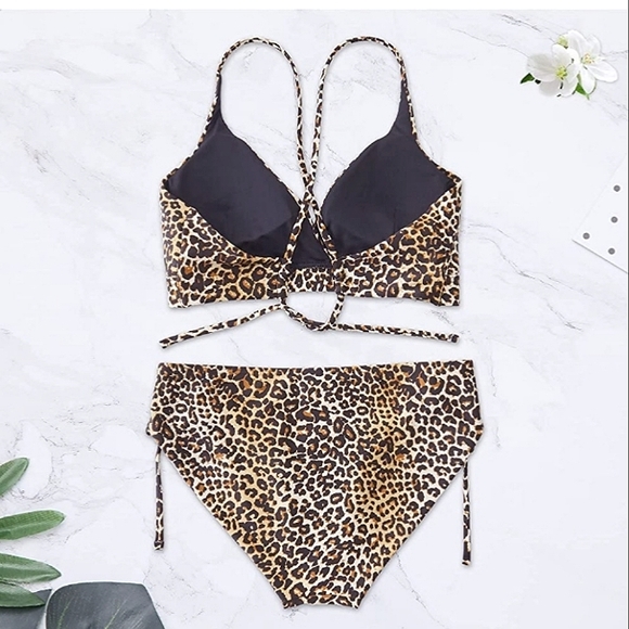 ☆L@@K☆NWT Women's/Juniors Sexy Cheetah Animal Print Bikini Set☆Large - Picture 4 of 16